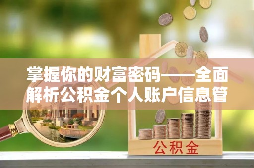 峨眉掌握你的财富密码——全面解析公积金个人账户信息管理与优化