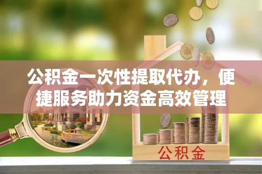 峨眉公积金一次性提取代办，便捷服务助力资金高效管理